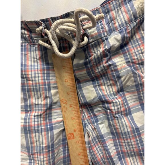 J.Crew Mens Plaid Drawstring Swim Trunks With Pockets Blue & Red Size32Inches Wa - Picture 6 of 10